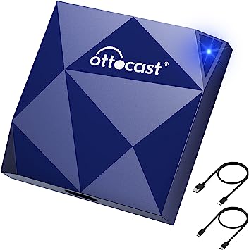 Ottocast Wireless Android Auto Adapter A2 Air, Wireless Car Adapter for OEM Wired Android Auto Cars, Plug & Play, Excellent Compatibility, Seamless Connection, 15S Auto Connection, Online Update