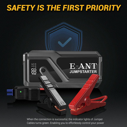 Car Battery Jump Starter 4000A Peak, 12V Jump Starter Battery Pack for Up to 8L Gas/5L Diesel, Battery Booster Jump Box, Power Bank USB QC3.0 Outputs Portable Charger (4000A-Gray)