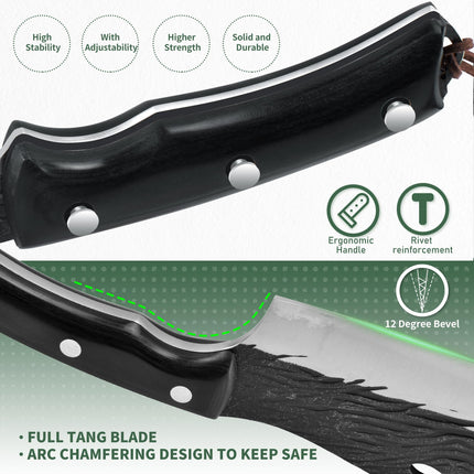 FULLHI High Carbon Steel Forged Cleaver Knife, X004CFUSZR