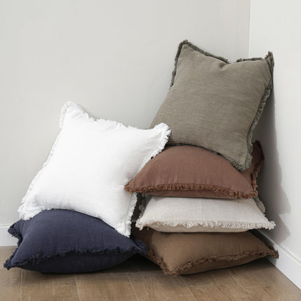 Foindtower 12×20" Set of 2 Linen Fringe Lumbar Throw Boho Farmhouse Cushion Cover with Tassels for Chair Sofa Couch, Rust X003U6N9OL