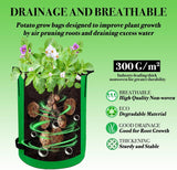4Packs Colorful Potato Grow Bags, Heavy Duty Potato Bags for Growing Potatoes, Fabric Potato Planter, Non-Woven
