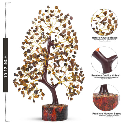 YUVDIPR 7 Chakra Money Tree Healing Feng Shui Statues & Figurines Reiki Crystal Balancing Buddha Home Décor (Tiger Eye G)