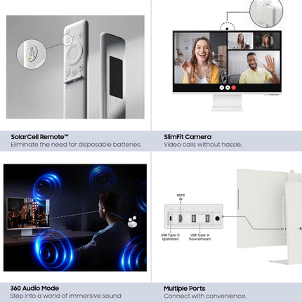 Samsung 32 Inch M8 White UHD Smart Monitor w/ 4k AI upscaling,(LS32DM801UNXZA) -KM4