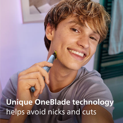 NEW OPEN Philips OneBlade First Shave, Teen Hybrid Electric Shaving System with Anti-Friction Blade, QP1324/20