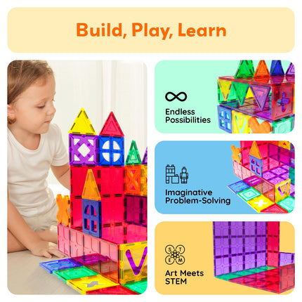 28pc PicassoTiles Jumbo Magnetic Building Blocks Set - 12"x9" and 3" Tiles, STEM Educational Toy