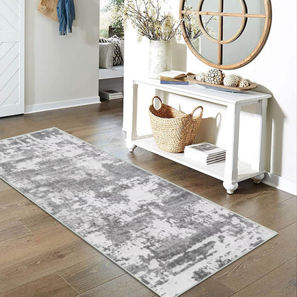 JURLEA Hallway Runner Rug 2×10 Non-Slip Carpet Runner for Hallways Kitchen Living Room No Shedding Washable Lightweight Long Runners Rug (Cream/Grey, 60x300cm,2'x 10')