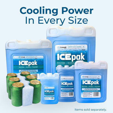 Cryopak ICEpak Hard Shell Reusable Ice Packs for Coolers and Lunch Box Use, Freezer Safe Gel Design, Professional Grade Cooling, Non-Toxic and BPA Free, Essential Travel Accessories, XL
