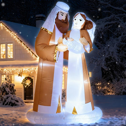 TRMESIA 8 Feet Blow up Jesus Birth Decoration Indoor Outdoor Inflatable | Nativity Scene Build-in LED Lights Christmas Garden Lawn Decoration Blow up Xmas Decor Holiday Party Celebrations and Parties