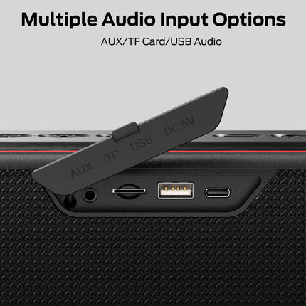 Monster Shock Pro Bluetooth Speaker with Baldric, 80W Loud Speaker with Deep Bass, Portable Wireless Speaker with TWS, Long Playtime & Waterproof for Outdoors/Indoors, Supports AUX/TF Card/USB Audio