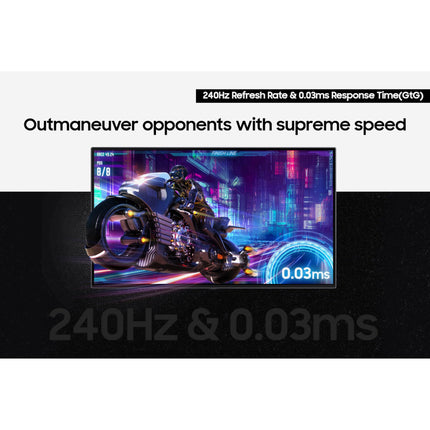 Samsung 32 Inch G8 OLED Silver G-Sync Compatible Gaming Monitor-240 Hz, 0.03 ms (LS32DG802SNXZA) - KM11