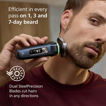 New Open Philips i9000 Prestige Electric Shaver, Mystic Blue