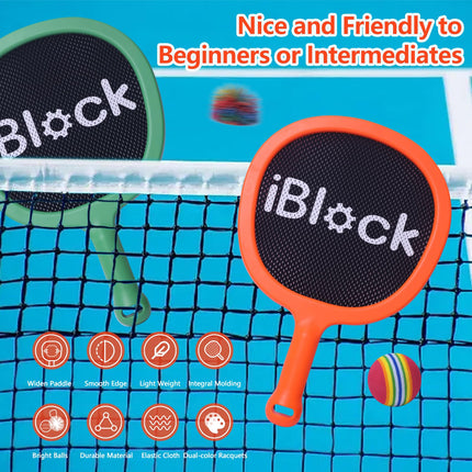 RORLAND Racquet Set,Paddles and Bouncy Balls,Ideal for Family Indoor Outdoor Activities,Sport Game for Beginner or Intermediate Fun Play, Swing Racket in Beach Pool Backyard Playground Lawn Park Court