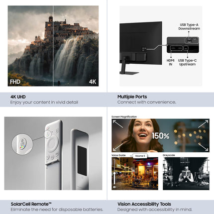 SAMSUNG 32-Inch M7 Series 4K UHD Smart Monitor LS32DM702UNXGO -K