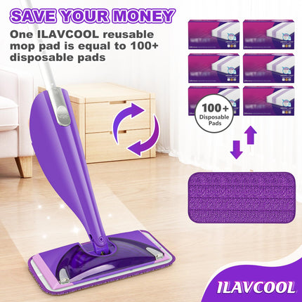 3 Pack Reusable Mop Pads for Swiffer WetJet, Wet Pads Refill Microfiber Mop Pads Refills Washable Mop Refill Pads Wet Dry Mop Replacement Heads for Hardwood Floor Cleaning