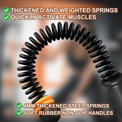 Newmkr Portable Heavy Duty Non-Slip Handle Workout Weighted Ropeless Battle Ropes for Strength, HIIT & Aerobic Training