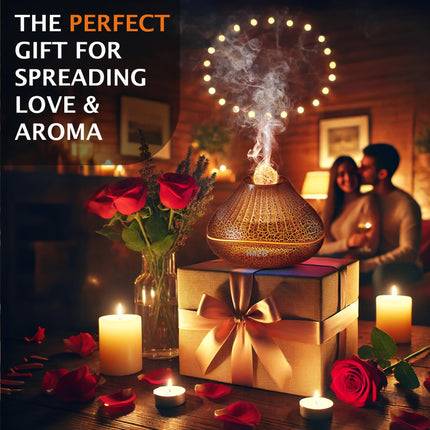 HIIZO A18 Aroma Ultrasonic Essential Oil Diffuser with LED Flame Light,  Crackle Colour