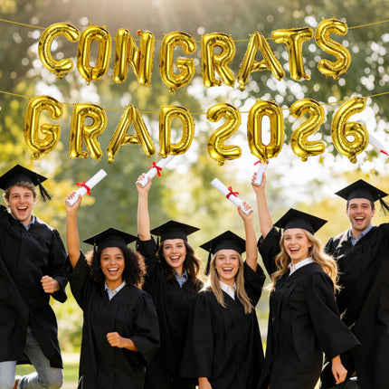 Tangparty Congrats Grad 2026 Letter Balloons/ Grad 2026 for Decor, Parties, Graduation, Senior 2026 Party Supplies, College High School Grad, ETC ETC