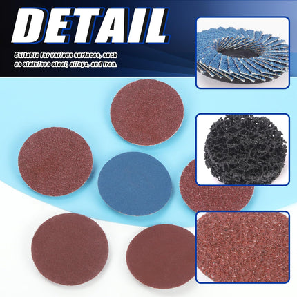 SWPEET 79Pcs Sanding Discs Assortment Kit, 2 Inch Quick Change Discs Roll Lock Grinding Discs Surface Conditioning Discs with 1/4 inch Holder for Die Grinder Surface Rust Removal