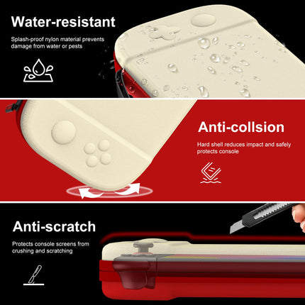 STARTRC GAMES Hard Carrying Case for Nintendo Switch 2, Travel Case Shell Pouch with 12 Games Cartridges, Protective Case for Switch 2 Console & Games Accessories White & Red