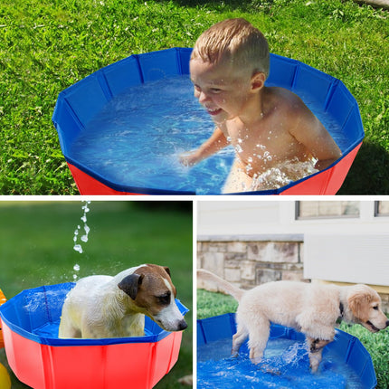 Jmlwlzx Foldable Dog Pool, 24" x 8" Collapsible Kiddie Pool Blue