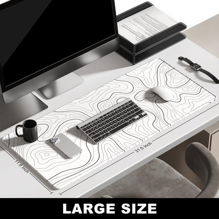 BOSOBO 80x30cm Minimalist Abstract Lines Large Desk Gaming Mouse Pad Mat