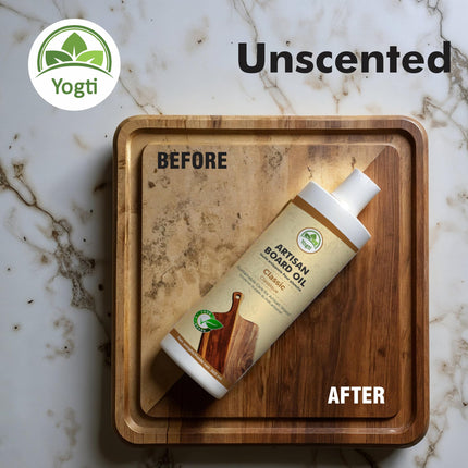 YOGTI 360ml Food Grade Mineral Oil for Wood & Bamboo – Protects & Restores Cutting Boards, Butcher Blocks, Utensils Classic Artisan Cutting Board Oil