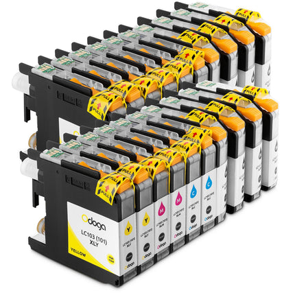 Odoga 20 Pack LC103XL LC103 LC101 Ink Cartridge, High Yield Combo Pack Replacement for for Brother MFC-J450DW J470DW J475DW J870DW J4510DW J6920DW J4710DW [8 Black, 4 Cyan, 4 Magenta, 4 Yellow]