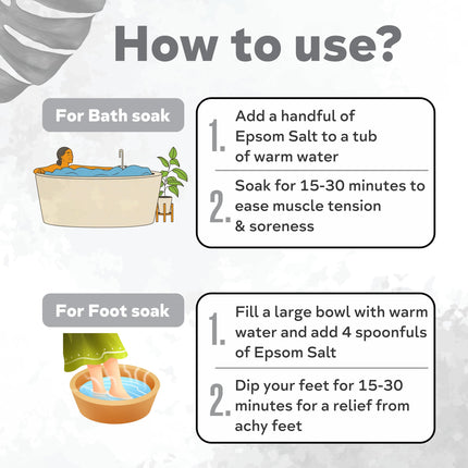 Yogti 6 Pack Epsom Bath Salts 300g each, Body and Foot Soak, Made with Unique Oils Eucalpytus Mint, Rosewood, Cucumber Melon, Coconut, Orange Ginger and Lavender - 1 Set