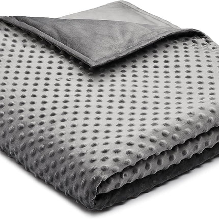 Amazon Basics Kids Cotton Weighted Blanket and Micromink Cover - 7-Pound, 41" x 60", Gray/Gray
