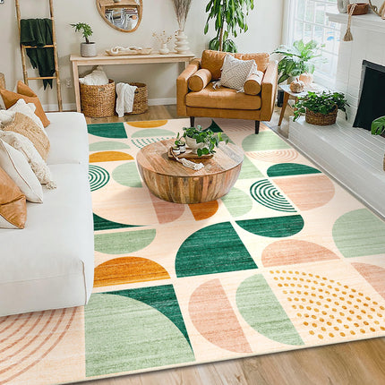 MUJOO Green Washable Rugs 8x10',Boho Area Rugs for Living Room Bedroom,Large Throw Floor Carpet Non Slip Soft Modern Abstract Sage Green