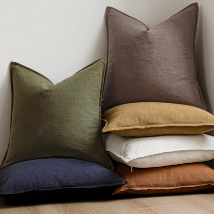 Foindtower 12x20" Pack of 2 Linen Soild Throw Accent Lumbar Cushion Case Boho Farmhouse Pillowcase for Chair Couch Sofar, Light Coffee X004GUDY81
