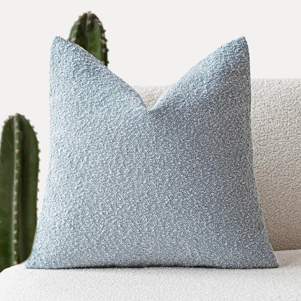 Foindtower 20 x 20", 1PC Textured Boucle Throw Pillow Cover Accent Solid Decorative Pillow Cases Cozy Woven Couch Cushion Case, Light Blue X0040UT1K7