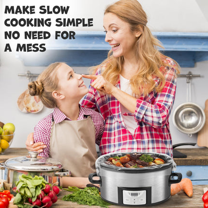 Slow Cooker Liner - [10 Pack] - (13"x 21") Fits 3QT to 8QT - Disposable Slow Cooker Bags Liner for Easy Cleanup & Cooking Convenience - Ideal Crock Pot Liners for Mess-Free Cooking & Storage