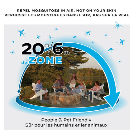 Thermacell Patio Shield Mosquito Repellent E-Series E552CHRCA Rechargeable Repeller; 20’ Mosquito Protection Zone; Includes 12-Hour Repellent Refill; No Spray, Flame or Scent; Bug Spray Alternative