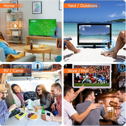 TV Antenna - TV Antenna Indoor with 380+ Miles Long Range & 360°Reception - Digital Antenna for Smart TV Support 4K 1080P Support All'S TV with 16.4Ft Coax Cable