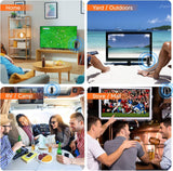 TV Antenna - TV Antenna Indoor with 380+ Miles Long Range & 360°Reception - Digital Antenna for Smart TV Support 4K 1080P Support All'S TV with 16.4Ft Coax Cable