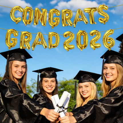 Tangparty Congrats Grad 2026 Letter Balloons/ Grad 2026 for Decor, Parties, Graduation, Senior 2026 Party Supplies, College High School Grad, ETC ETC