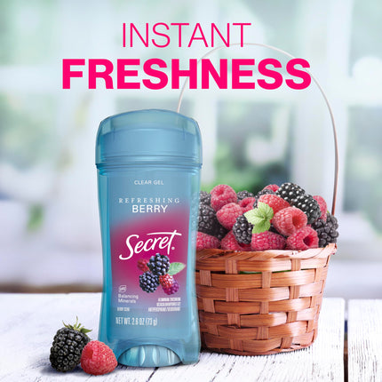 Secret Clear Gel Antiperspirant and Deodorant, Berry Scent, 73 grams