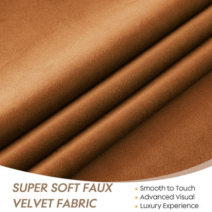 Dreaming Casa 100% Blackout Curtains 52"Wx96"L Soft Luxury 2-Panel Curtains, Amber Golden