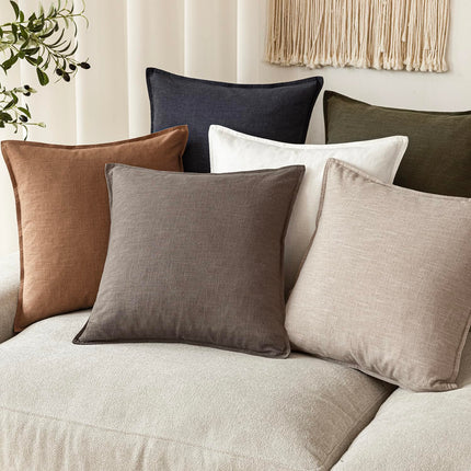 Foindtower 12x20" Pack of 2 Linen Soild Throw Accent Lumbar Cushion Case Boho Farmhouse Pillowcase for Chair Couch Sofar, Light Coffee X004GUDY81