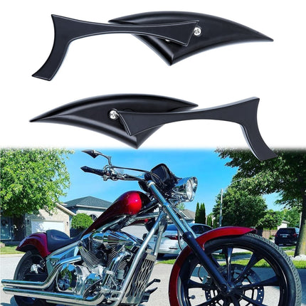 RFY Genuine Chrome 8mm/10mm Motorcycle Blade Steady CNC Aluminum Rearview Side Mirrors Compatible with Honda Yamaha Kawasaki Suzuki