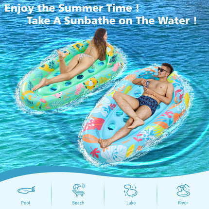 LUSARRYWILL 4 Pack Pool Floaties for Adults, 72"X42", XL Size, Multi-Purpose Inflatable Pool Toys for Pool Party, Beach, Lake, River, Sea, Outdoor