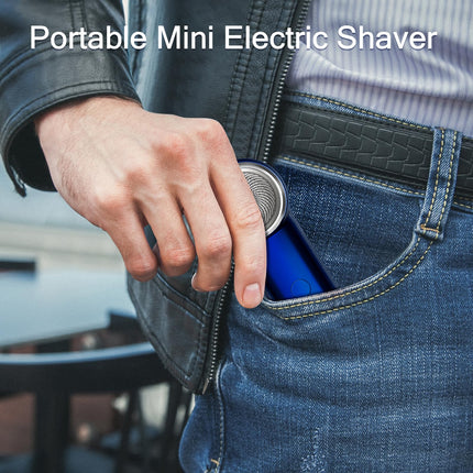 LVTEL Men's Mini Portable Electric Shaver, One-Button Use, BLUE