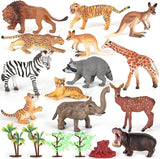 Aomola Toy Animals for Kids, Animal Figures 18PCS, Realistic Jungle Animals Figurines, Educational Toys Gifts T32