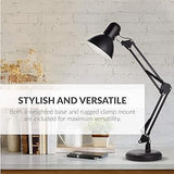 Newhouse Lighting Wright Painted Black Metal Flexible 2-in-1 Weighted Base and Clamp Mount Swing Arm Wright Architect Desk Lamp with Energy-Efficient 5-Watt LED Bulb