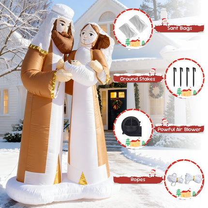 TRMESIA 8 Feet Blow up Jesus Birth Decoration Indoor Outdoor Inflatable | Nativity Scene Build-in LED Lights Christmas Garden Lawn Decoration Blow up Xmas Decor Holiday Party Celebrations and Parties