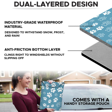 EcoNour  X-Large 69"x42" Ice & Snow Windshield Frost Cover, Blue