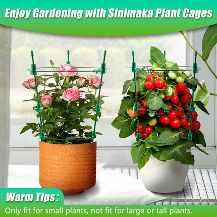 Sinimaka Upgrade Tomato Cage, 18 Inches 8 Pack Small Tomato Plant Support Cages
