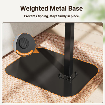 ELYKEN Adjustable Height TV Tray Table for Couch, 360° Swivel Side Table