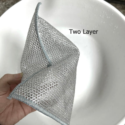 YinQin 4 Pack Double Layer Stainless Steel Wire Cleaning Cloth for Kitchen